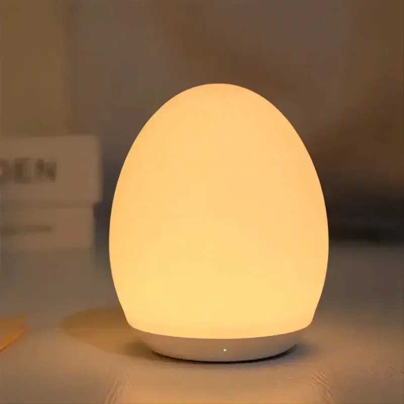 1PC Portable Egg Shape Night Light Ambient Lamp 7 Color Changing RGB Remote Control Touch Dimmable Lamp USB Rechargeable C251115