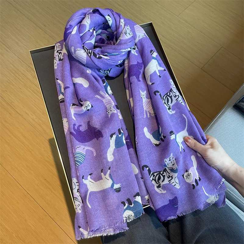 Cartoon Dachshund Dog Pattern Fringe Viscose Scarf Poodle Print Soft Voile Shawls and Wraps Pashmina Muslim Hijab Sjaal 18090Cm W251021