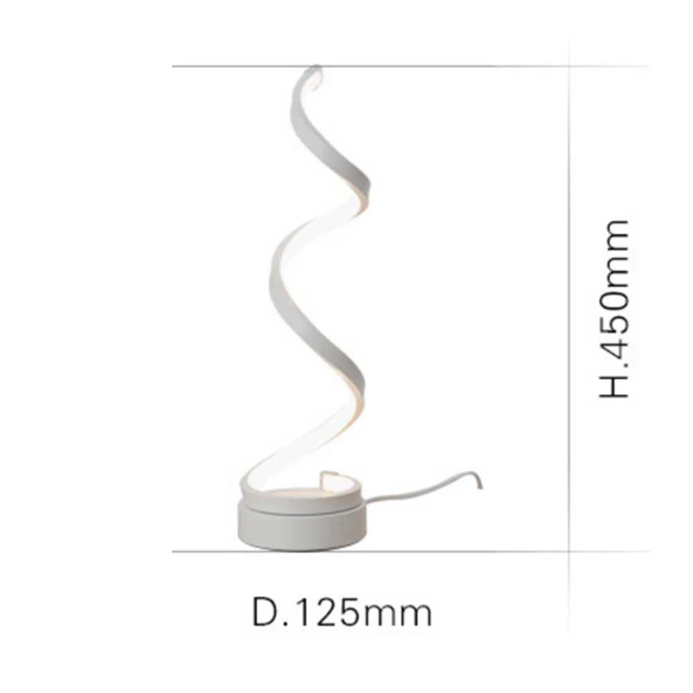 LED Spiral Table Lamp Modern Curved Desk Bedside Lamp Dimmable Warm White Night Light For Living Room And Bedroom C251115