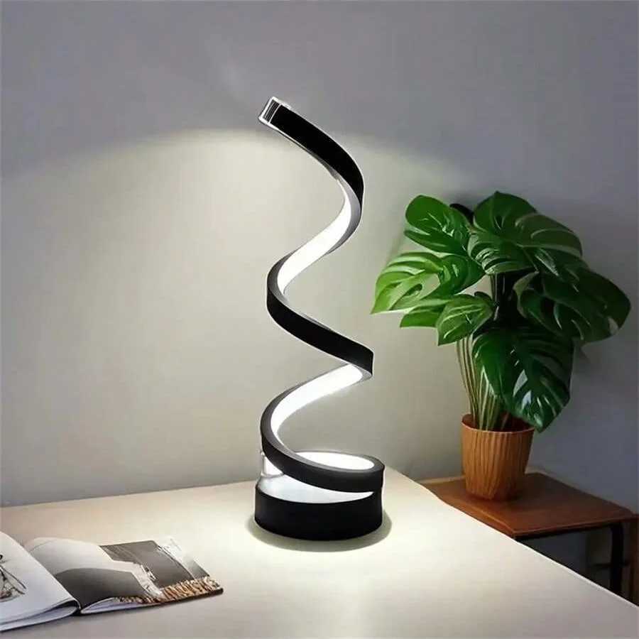 1pcs bedroom bedside lamp 3way dimmable touch light USB power supply modern simple dimmable spiral bedside lamp C251115