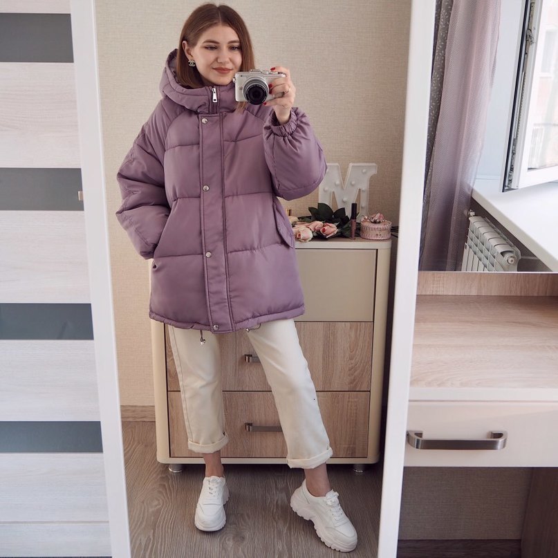 Womens Coats Autumn Winter New Korean Hooded Coat Thick Quilted Cotton Parkas Oversized Jacket Female Ins Fashion 200928