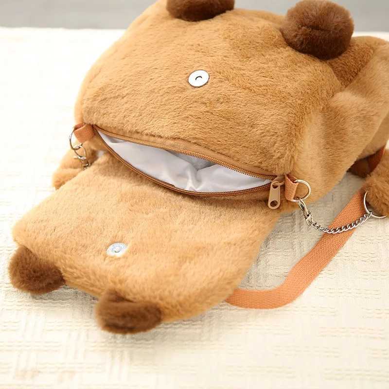 Student School Bag Artificial Fur Plush Capybara Bag Casual Allmatch Fur Bag Large Capacity Backpack School Backpack Mochila Z250924