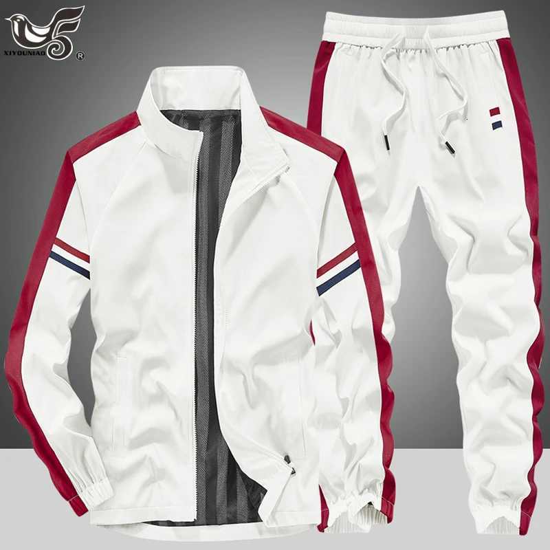 Mens Tracksuits 2 Piece Long Slve Athletic Full Zip Sweatsuits Jogging Suit Set Casual Outdoor Sports Running Tracksuit Sets X250924