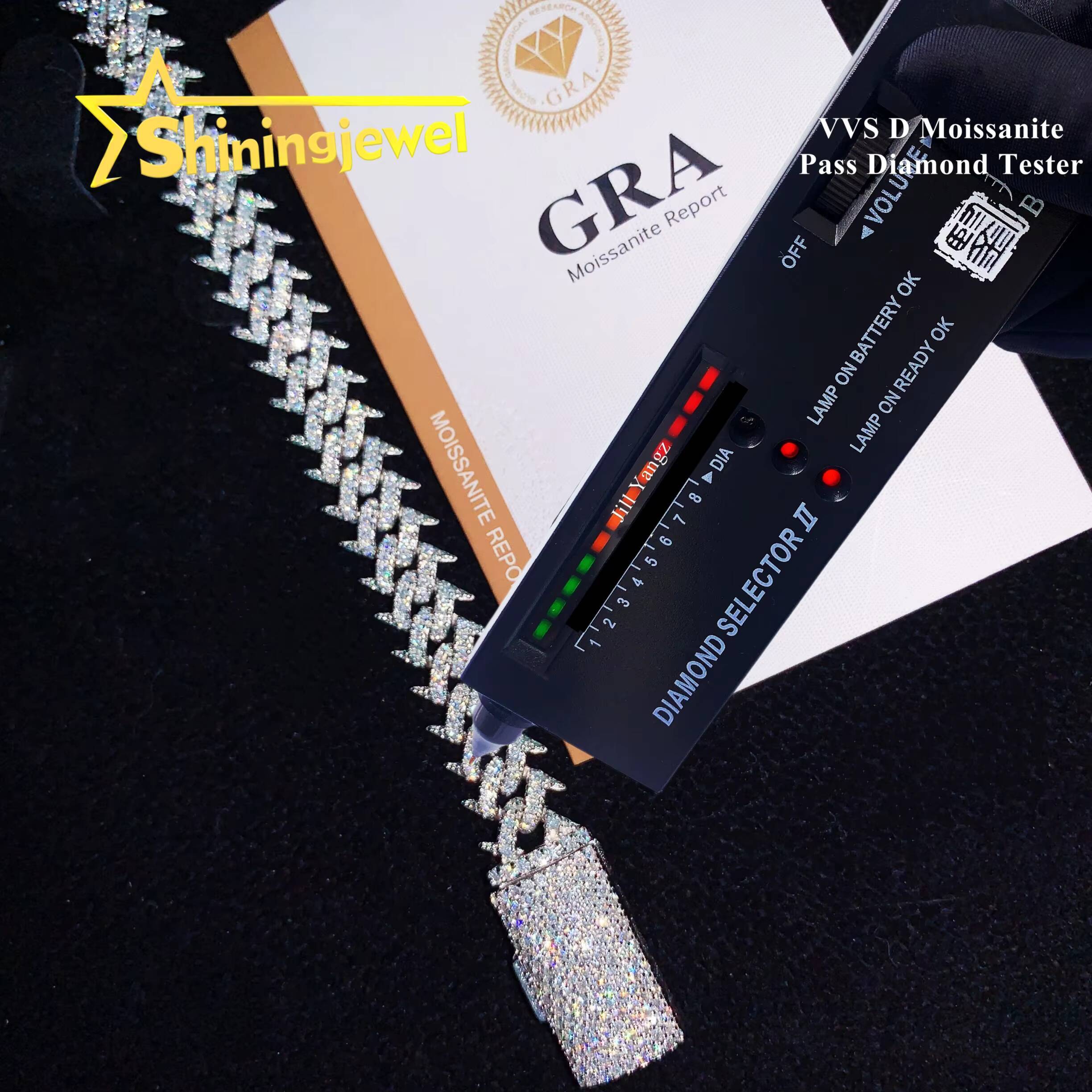10mm Thorn Spicky Chain Cuban Link Chain Moissanite Cuban Bracelet Necklace Custom Hip Hop Diamond Cuban Links