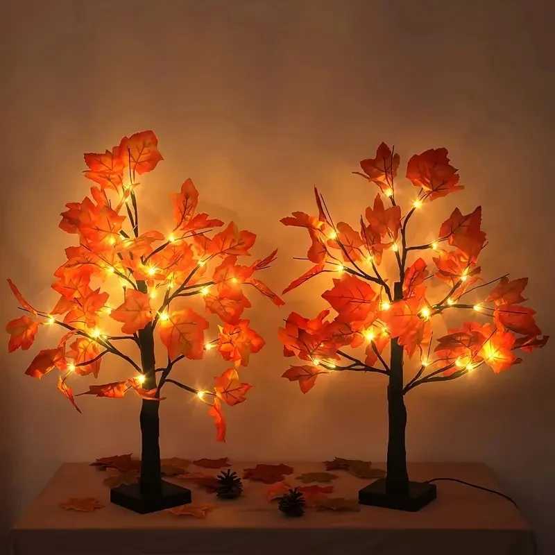 1pc 24 LED Artificial Black Birch Tree Light DIY Branches Table Lamp For Fall Gifts Home Bedroom Holiday Party Halloween Decor C251115