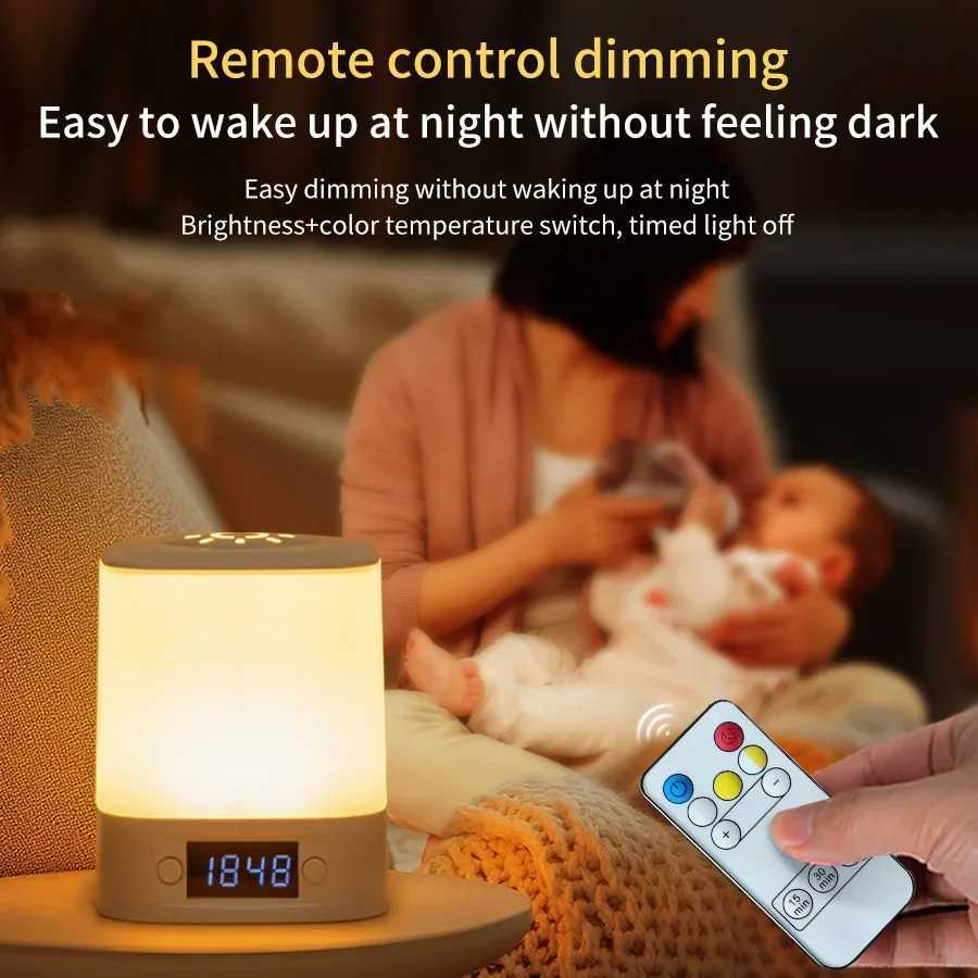Rechargeable LED Table Lamp Clock Time Display Screen 3 Colors Desk Lamp Remote Control Touch Sensor Night Lamp Bedroom Decor C251115