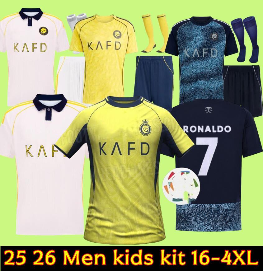 Nassr FC soccer Jerseys Ronaldo Mane 2025 2026 Home yellow away 25 26 CR7 Gonzalo Martinez Talisca Ghislain Konan Vincent Aboubakar men Football shiirt 66