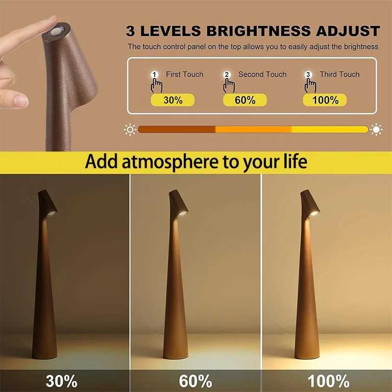 Minimalist LED Desk Lamp for Home Decor Modern ABS Plastic Table Lamp Dimmable Rechargeable Reading Light Living Room Bedroom C251115