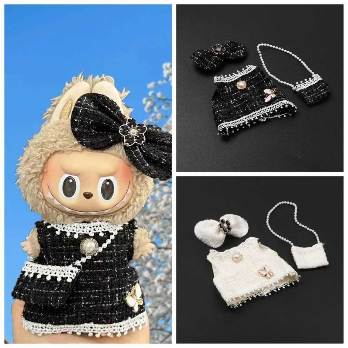 Labubu Doll Cute and Beautiful Clothing Accessories Design Checkered Dress Set Mini Doll Versatile Clothing Gift for Girls C250924