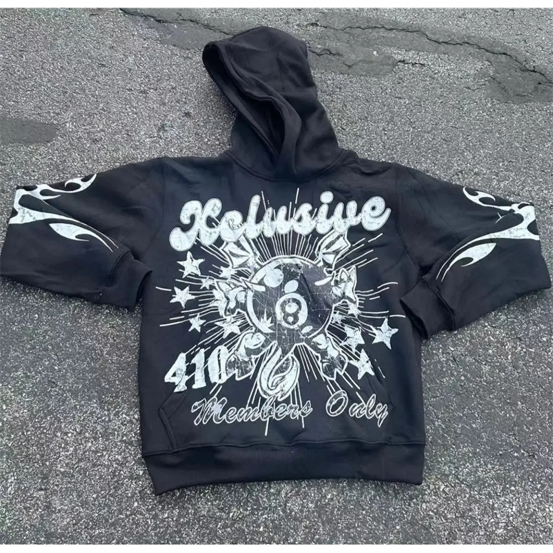 Y2K retro letter pullover women sportswear fashion print hip-hop style street wear men and women hoodies streetwear 240912