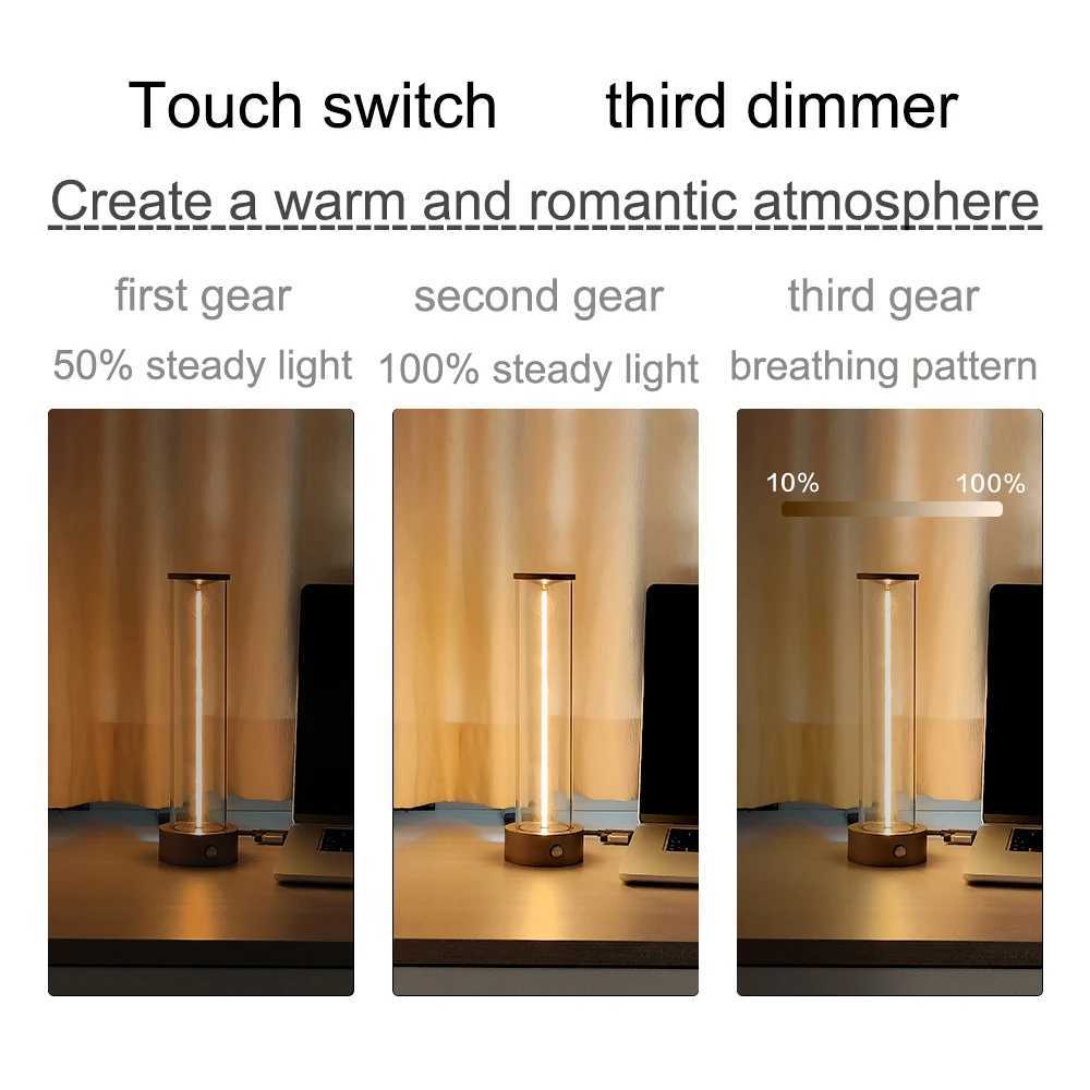 Lampada da tavolo minimalista lampada da tavolo senza fili da comodino nuova luce progettata grande carica moderna luci da comod C251115