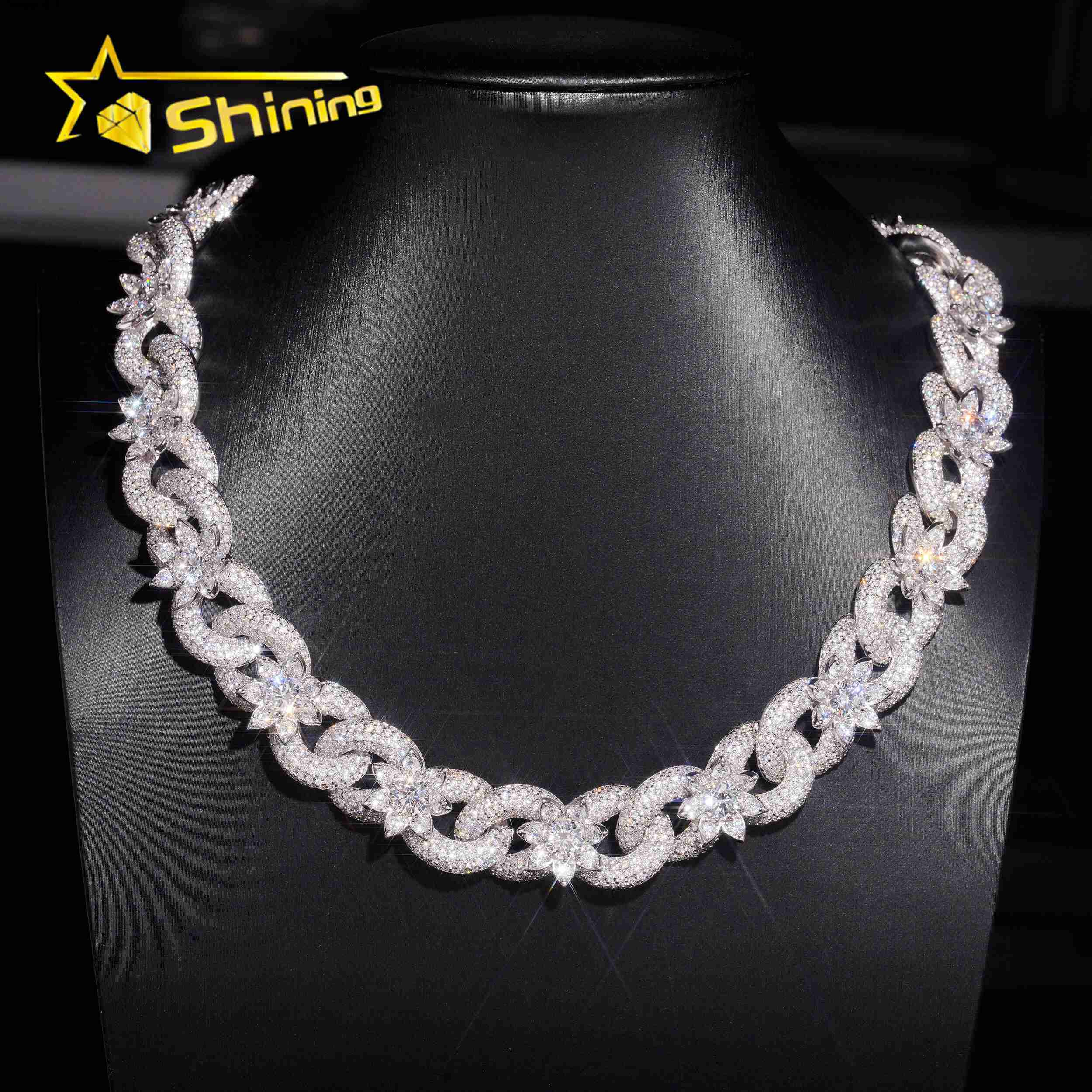 Luxury Rapper Jewelry 925 Sterling Silver 18MM Infinity Moissanite Cuban Link Chain Hip Hop Iced Out Customized Trend Chains for Men