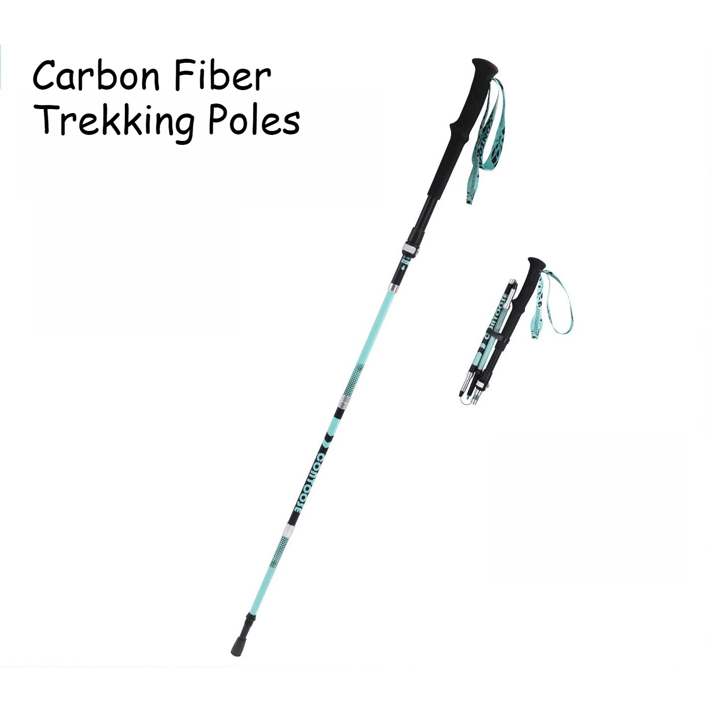 Carbon Fiber Trekking Poles Ultra-light Folding Hiking Sticks Walking Stick with EVA Handle Quick-Lock for Women Men Hiking Camping Climbing