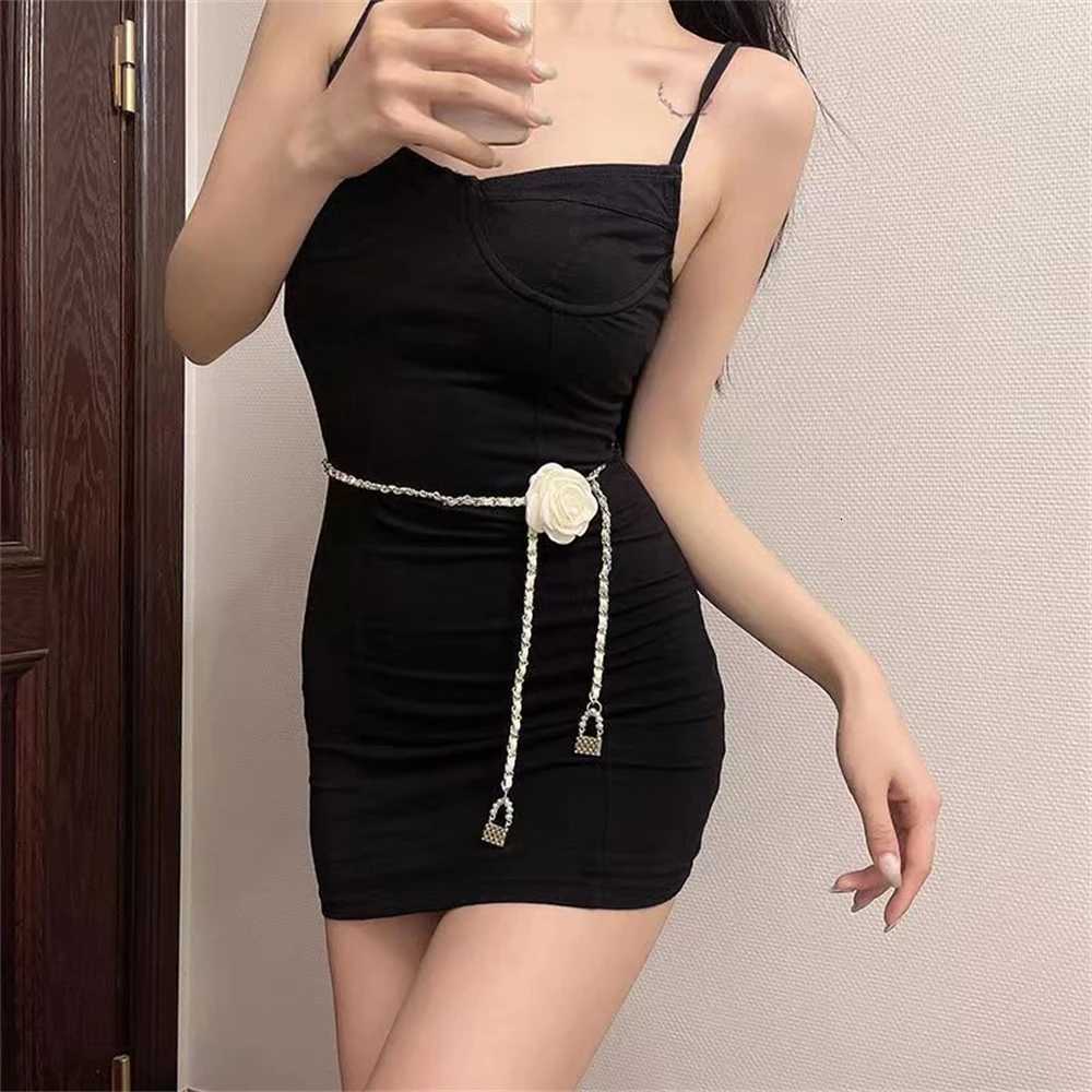 Fashion Ladies Elegant Camellia Flower Waist Chain Belt Floral Body Dress Waistband Strap Women Accessories Adjustable23 D250924