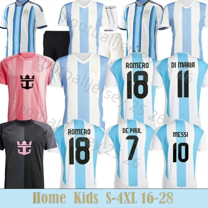ArgentinaS 3 Star sccer Jerseys 25 26 Fans Player versin MARADONA DI MARIA J. ALVAREZ AAREZ Hme FC men kids Kit ftball shirt SUAREZ Jersey InterS MiamiS