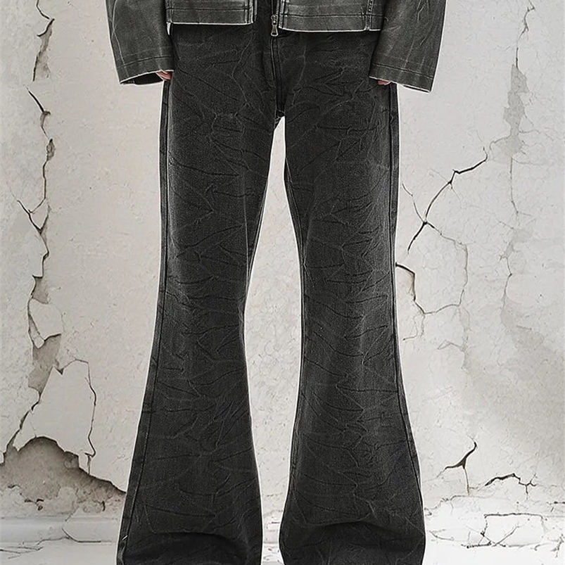 Size S-3XL America Summer Mens Wide Leg Camouflage Stacked Jeans Trend Straight Baggy Denim Pants Male Mid Waisted Trousers 240830