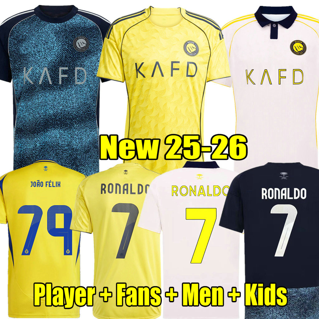 3XL 4XL Al Nassr FC 25 26 Soccer Jerseys Kids Kit 2025 2026 JOAO FELIX Football Shirts Set Home Away SIMAKAN Club Cristiano RONALDO MANE CR7 Third 3rd BROZOVIC