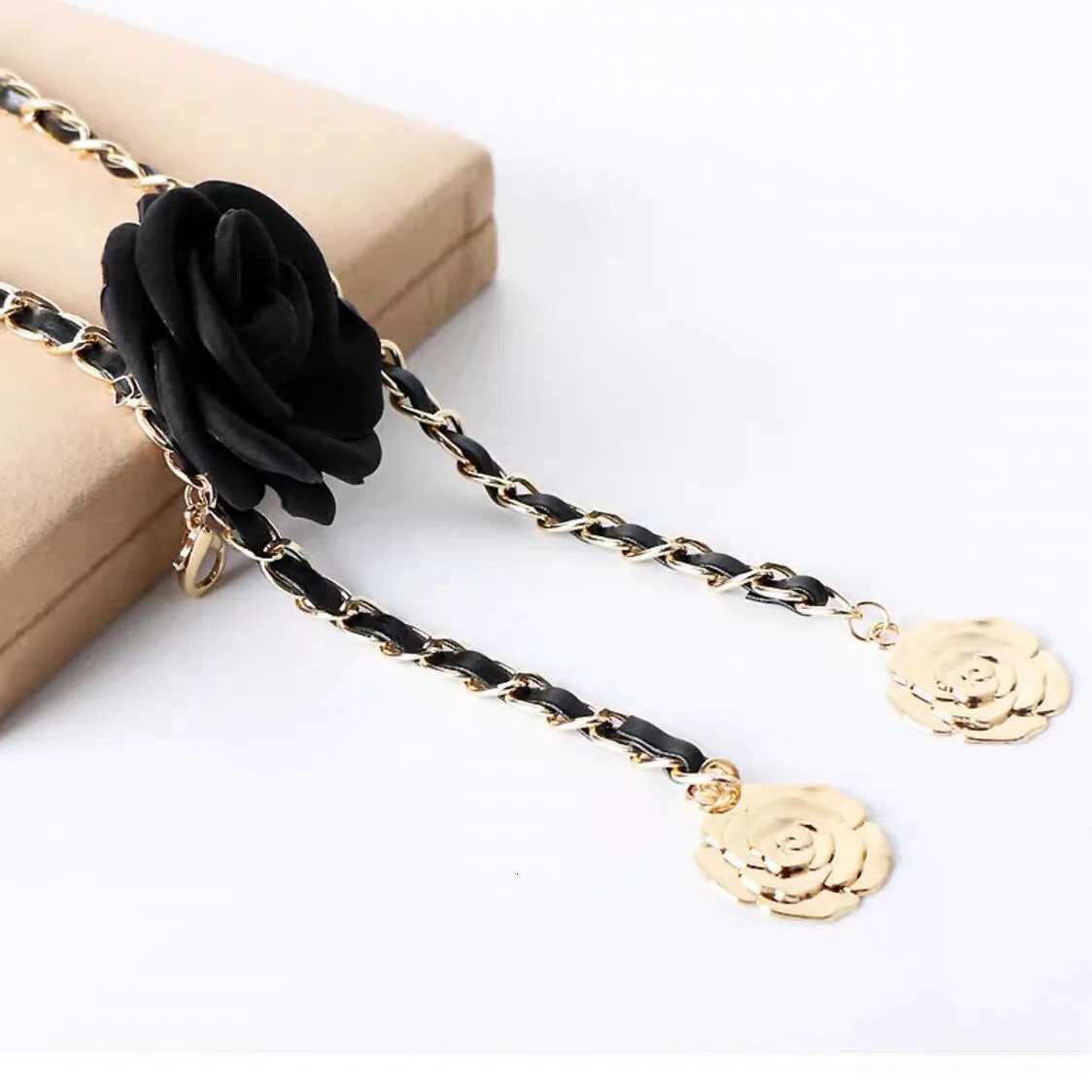 Fashion Waist chain for womens sweater skirt chain highend flower belt decorative dress suit pants waist chain D250924