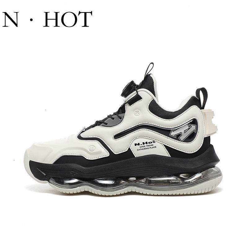 N HOT Designer Luxury Men's Outdoor Sports Shoes New Trend Versatile Wear-resistant Air Cushion Thick Sole Basketball Shoes Student Fashion Butto