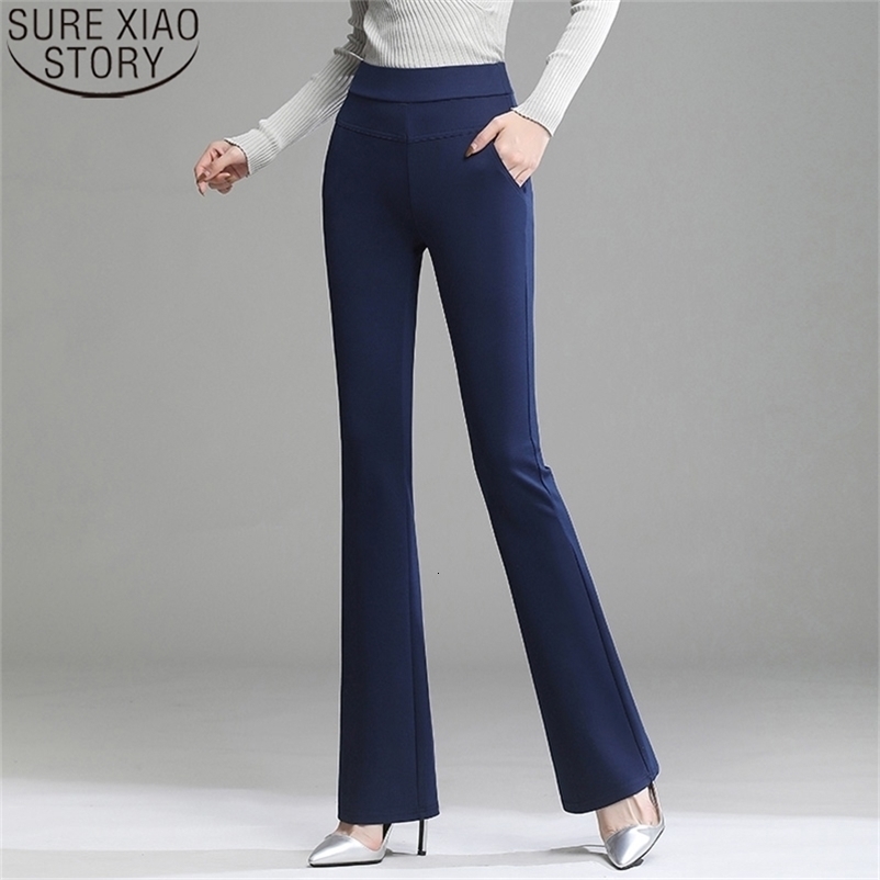 OL Style Pants Women Autumn and Winter Fashion High Waist Plus Size 4XL Professional Trousers Flare 11516 210506