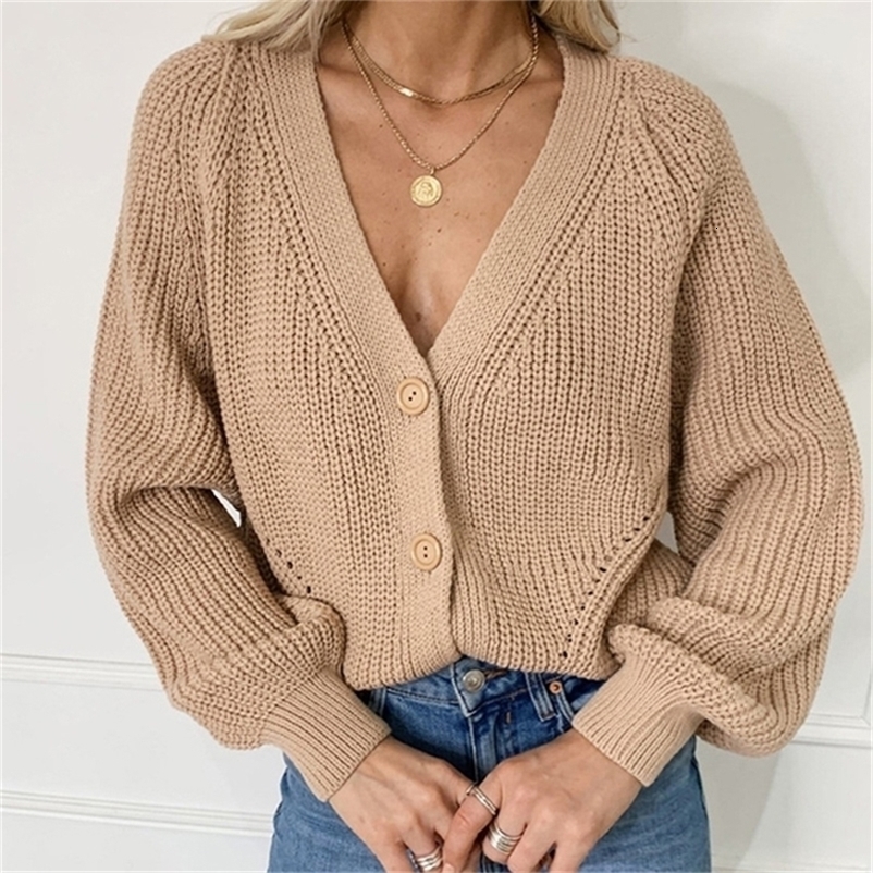 Women Cardigan Winter Cashmere Sweater Long Sleeve V neck Woman's Sweater Cardigans jersey knit Jumpers Pull Femme Coat 201224