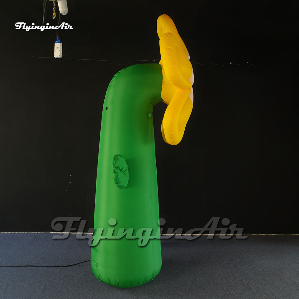3m High Simulation Landscape Plant Large Inflatable Flower Tree With Green Stem For Park Decoration