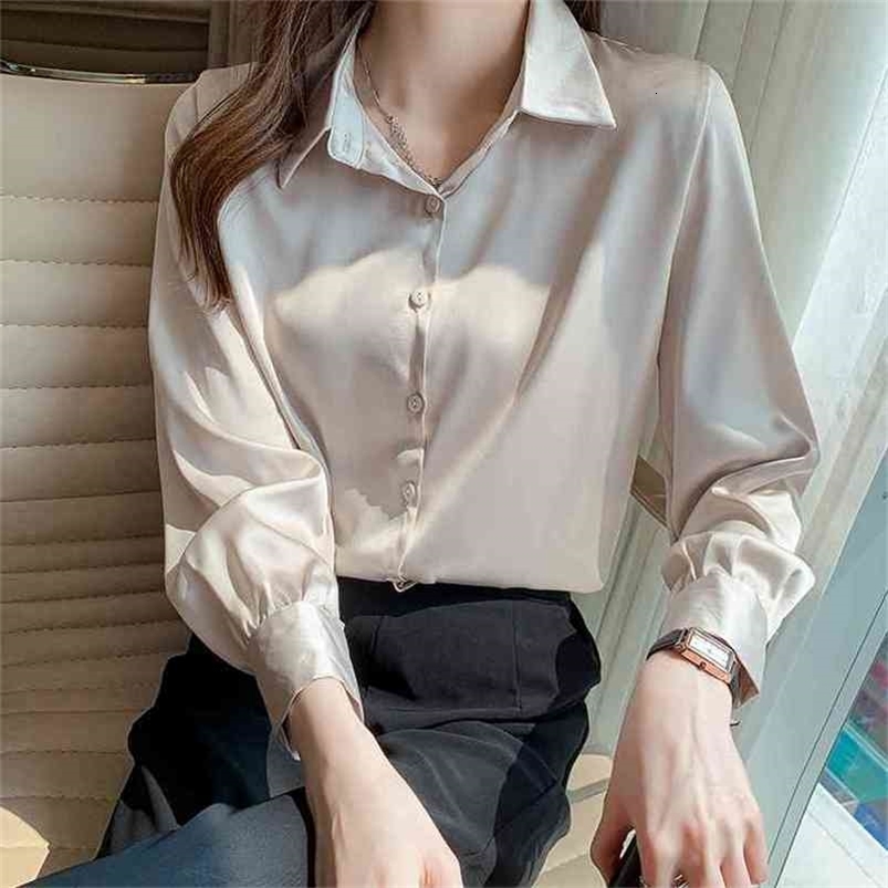 Korean Chiffon Women Shirts Summer Turn-down Collar Lady Blouses Woman Tops Plus Size Blusas Mujer De Moda 210531