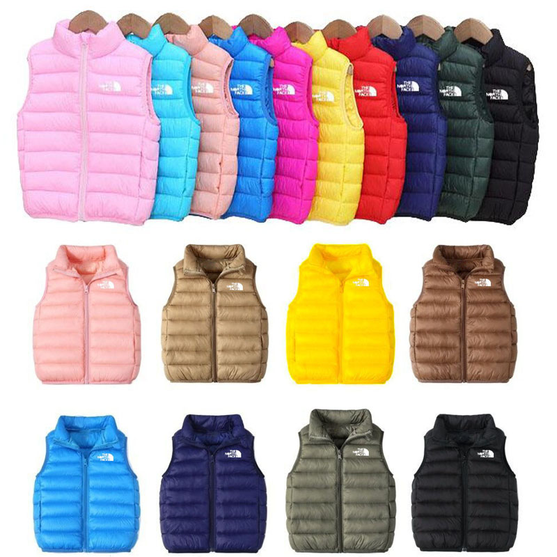 Kids NF Down Nnorth Designer Waistcoat Boys And Girls Face Winter Vest Baby Padded Warm Jacket