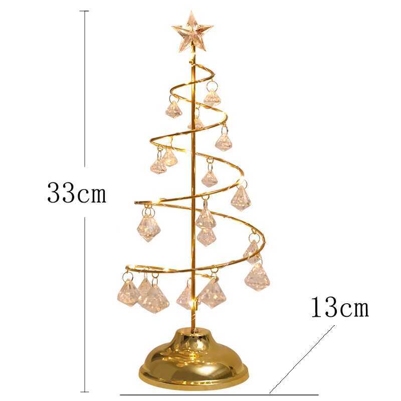 LED Christmas Tree Table Lamp Battery Power Modern Crystal Desk Decor Light Bedroom Living Room Christmas Gift Table Lights C251115