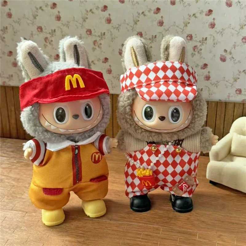 Workwear Outfit Clothes For Labubu Doll Fast Food French Fries Hamburgers Fahsion Coffee Apron Cosplay Clothing Accessories C250924
