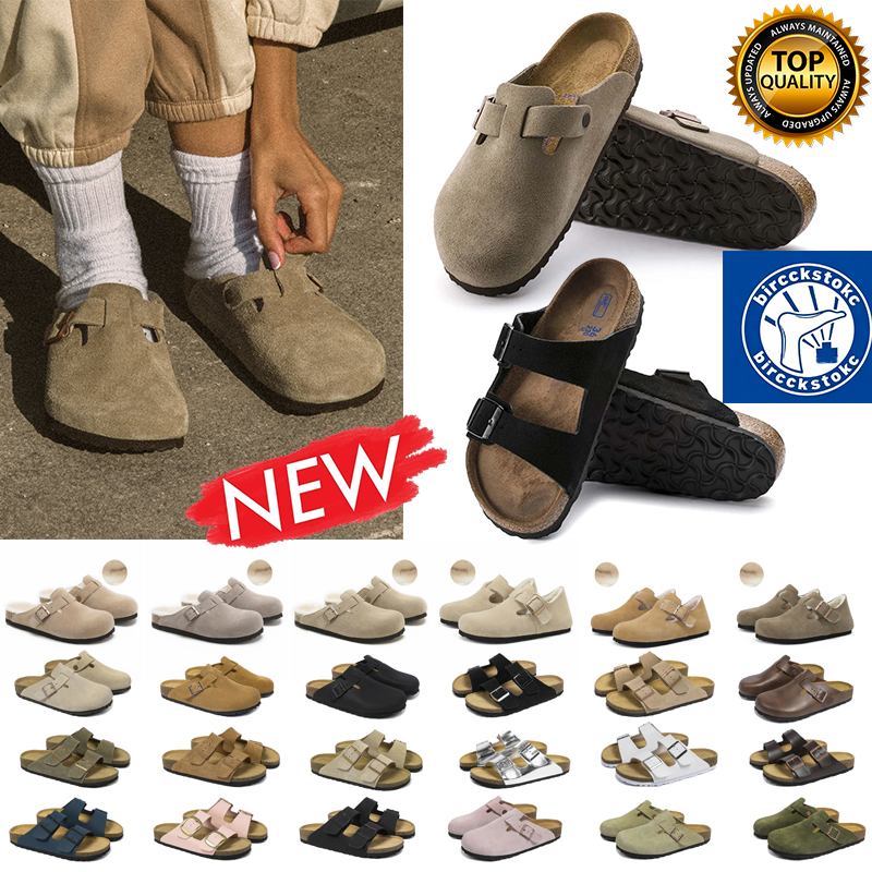 Designer Clogs Sandals Clog Slippers Cork Flat High Quality Fashion Summer Genuine Leather Slide Favourite Beach Casual Shoes Women Men Size 35-46