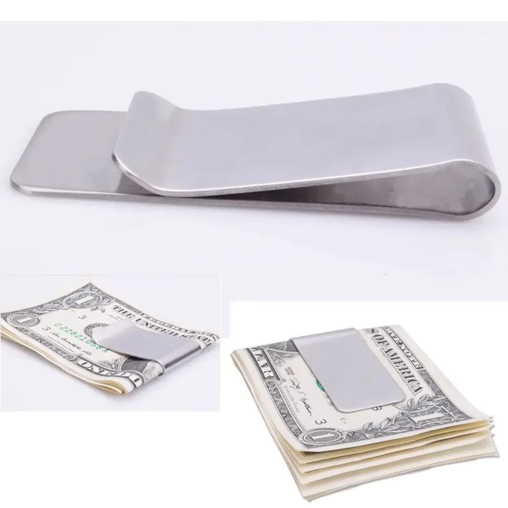 High Quality Metal Clip Slim Pocket Credit Card ID Clip Stainless Steel Money Clip Wallet Cash Clamp Men Purse 250923