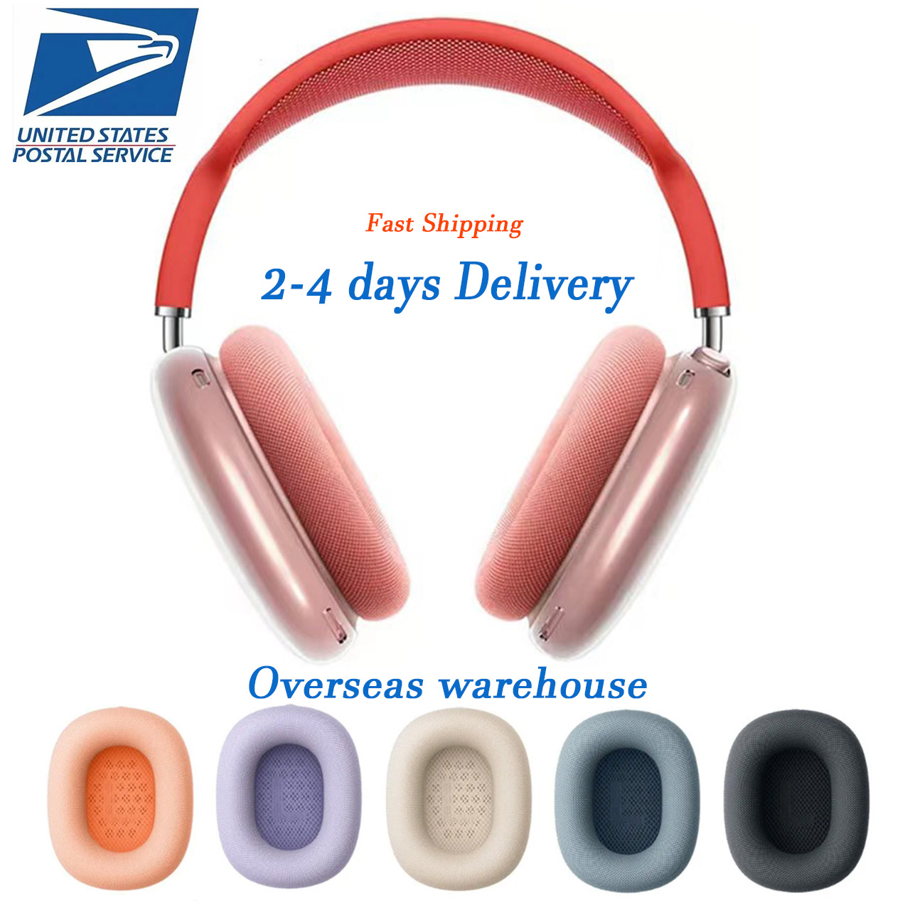 For apple AirPods Max Air pods Maxs ANC Earphones Headphone Accessories Transparent TPU Solid Silicone airpods pro max earbuds Waterproof Protective case