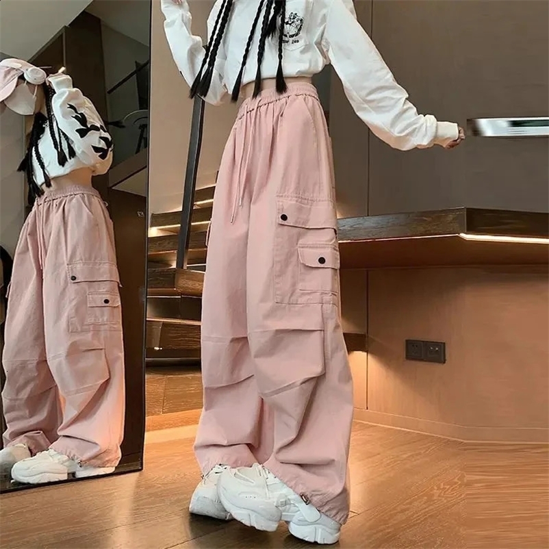 Y2K Cargo Pants Women Harajuku Oversized Sweatpants Black Pockets Wide Leg Joggers Streetwear High Waist Baggy Sports Trousers Z260314