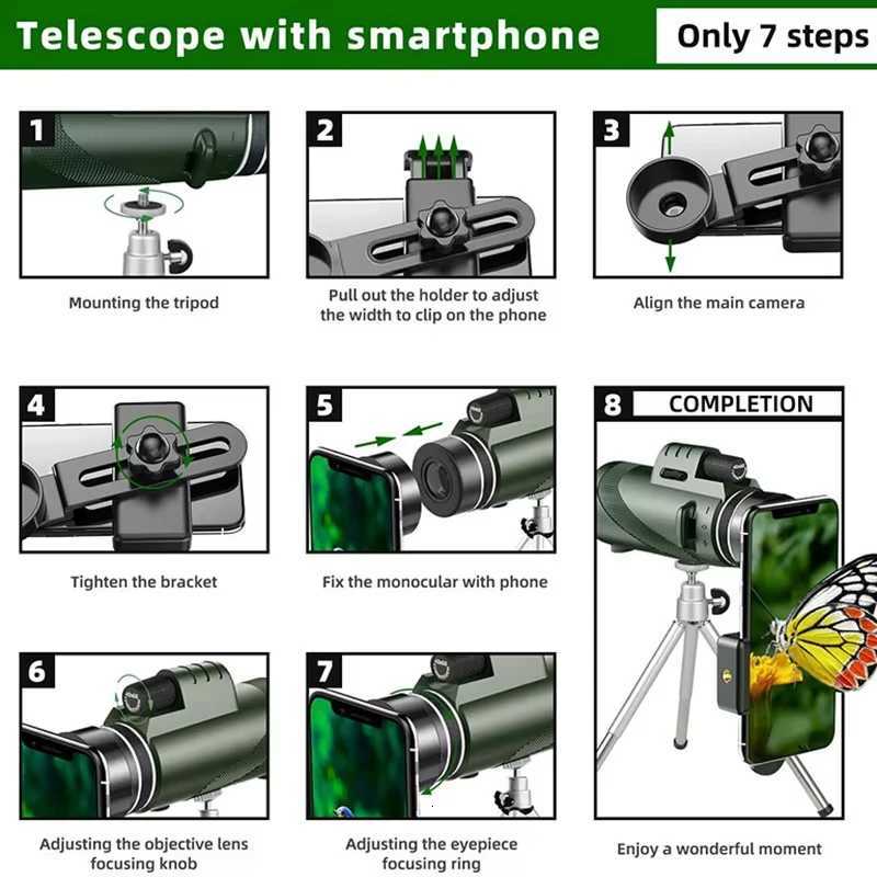 80x100 Portab Zoom Folding Tescope HD 5000M Long Distance Mini Powerful for Hunting Sports Outdoor Cam Travel Y250924