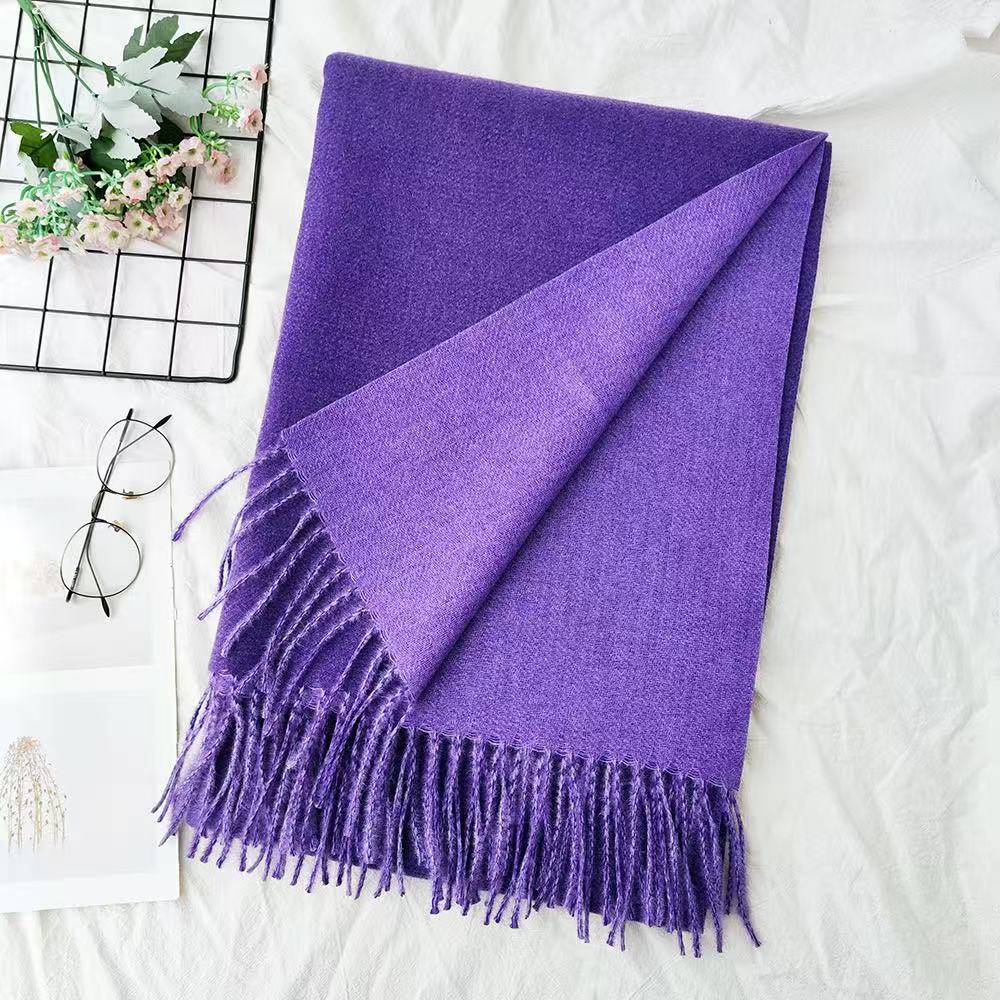 T1840 Solid Color Cashmere Scarf - A stylish and versatile accessory for autumn and winter