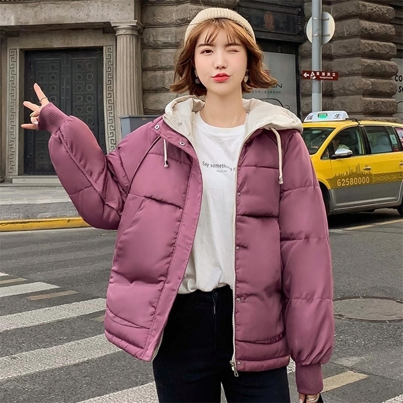 New Hooded Collar Female Winter Coat Women Outwear Autumn Winter Jacket women Cotton Padded Chaqueta Mujer Invierno coat 201019