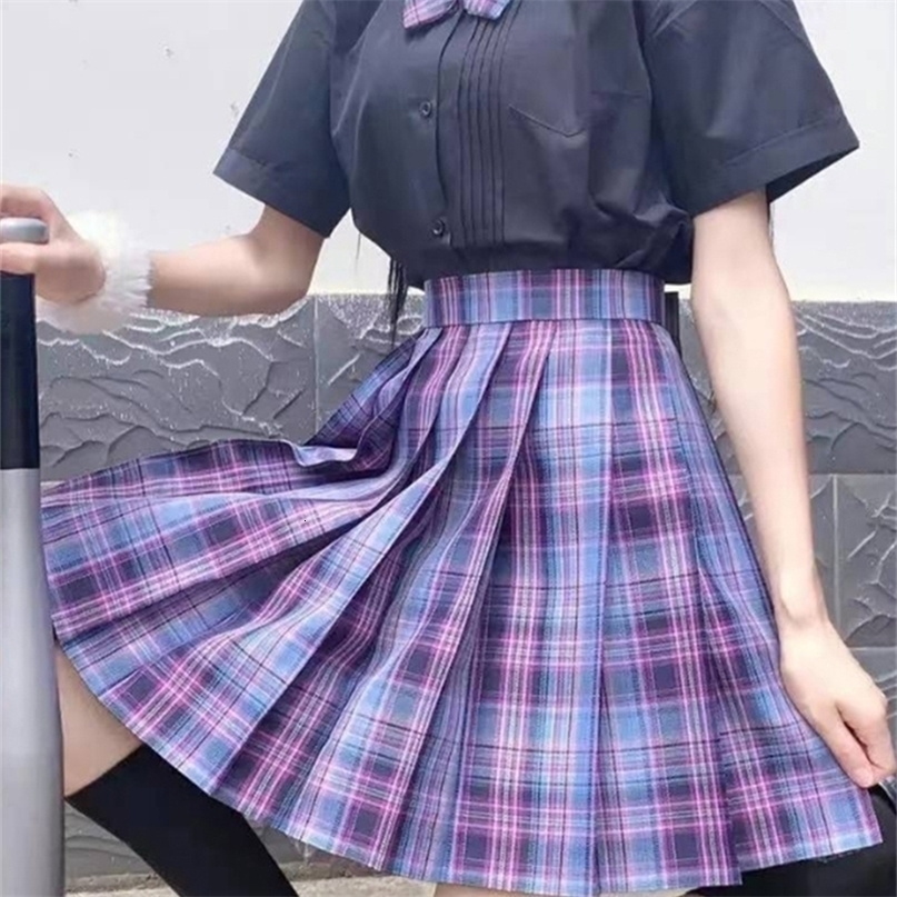 ZOKI Plaid Women Pleated Skirt Bow Knot Summer High Waist Preppy Girls Dance Mini Skirt Cute A Line Harajuku Sexy Japan Faldas 220701