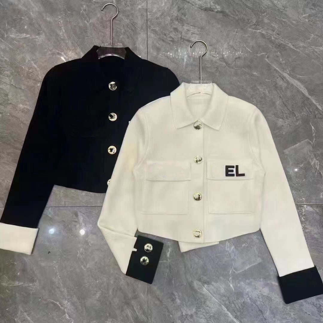 Designer Jacket Womens Jackets Embroidered Metal Button Knit Cardigan Sweater Winter Coat