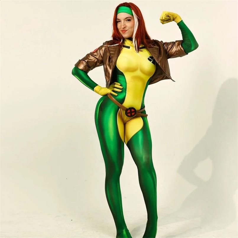 Rogue Cosplay Anna Marie Cosplay Bodysuit 3D Printing Costume Adult Zentai Suit Halloween Party Costume Women Girls 240911