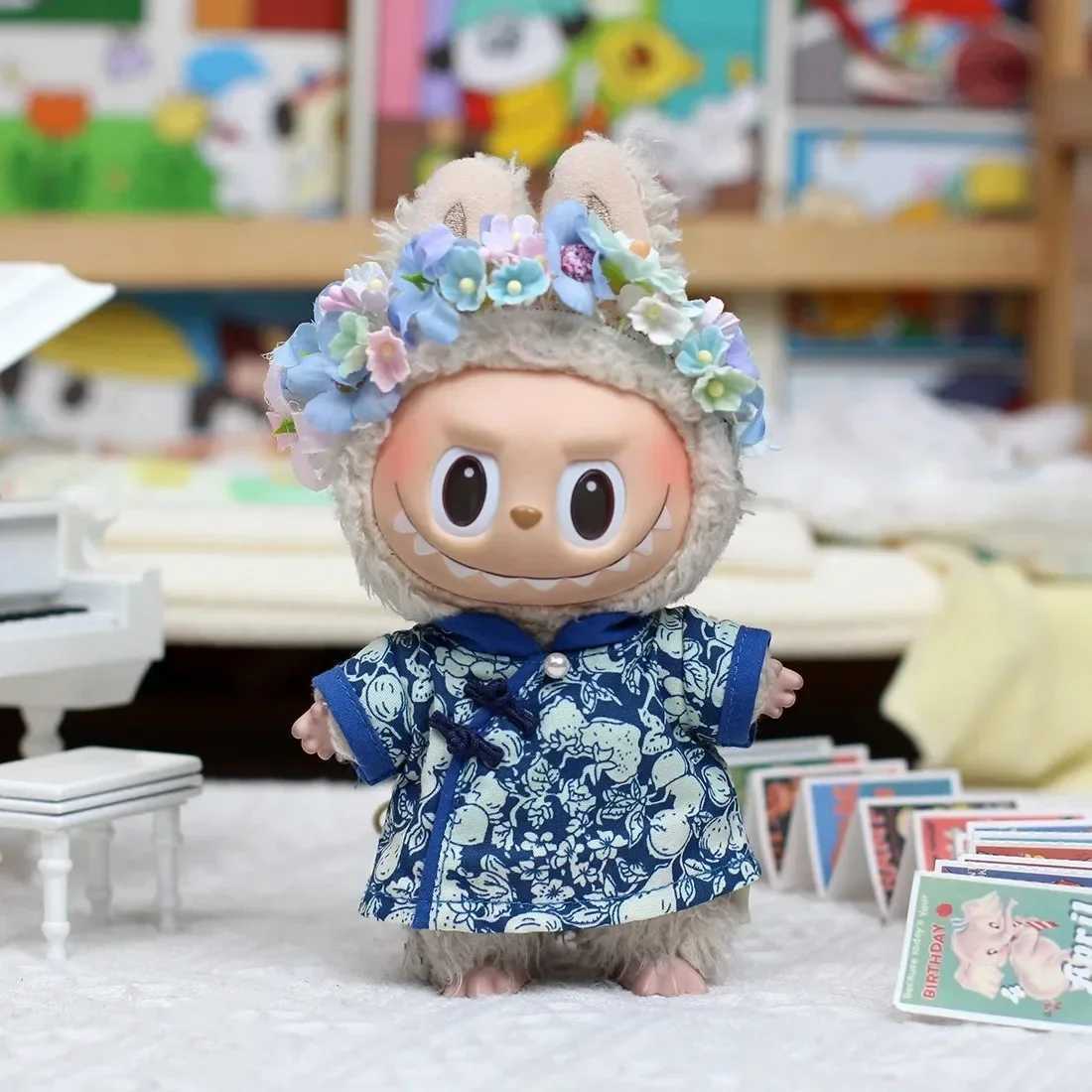 For 17 cm Labubu baby clothes big into energe Chinese style doll pendant clothes hairpin For labubu clothing C250924