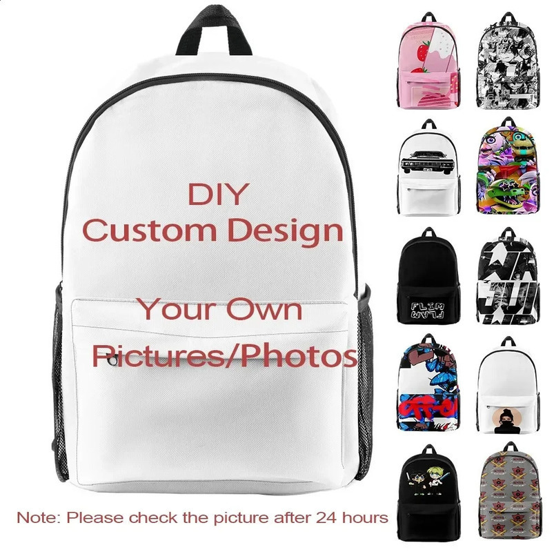 Customized backpack Oxford cloth strap Fashion shopping bag DIY Personalized school 240820