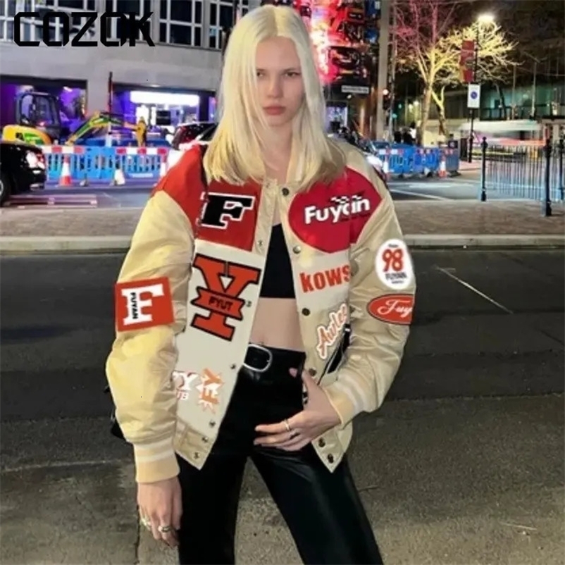 Motorcycle Racing Jacket Bomber Men Y2k Spring Varsity Jacket American Letter Embroidery Baseball Long Sleeve Jackets Coat 240717