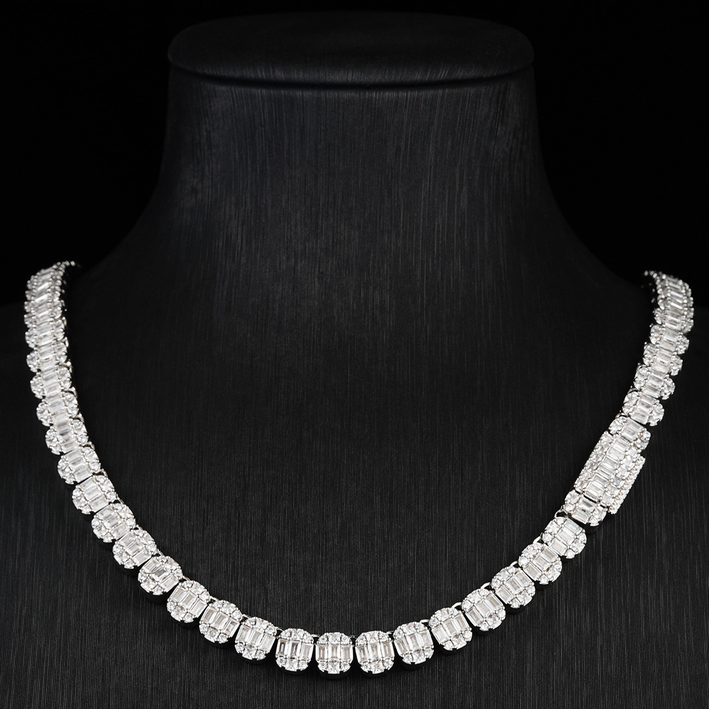 2024 Trendy Customized Trend S925 Sterling Silver Link Chain Necklace for Women 5A Moissanite Moissanite Personalized Gift Jewelry