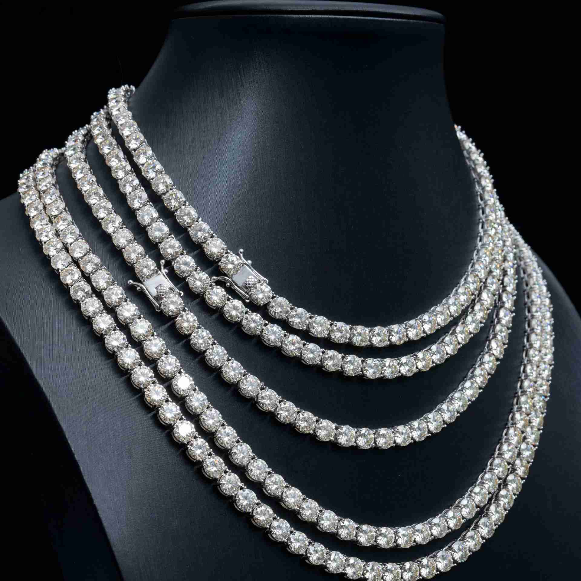 65mm New Arrival Price 10k 14k Solid Gold Vvs Moissanite Tennis Chain Tested Sinocre Hiphop Lady