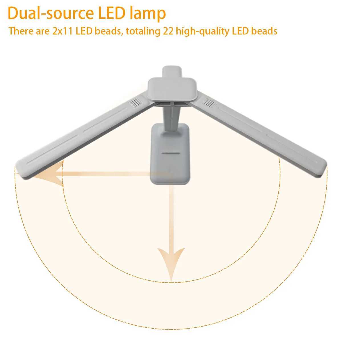 LED desk lamp 3 Levels Dimmable Touch Night Light USB Rechargeable Eye Protection Foldable Table Lamp For Bedroom Bedside Readi C251115
