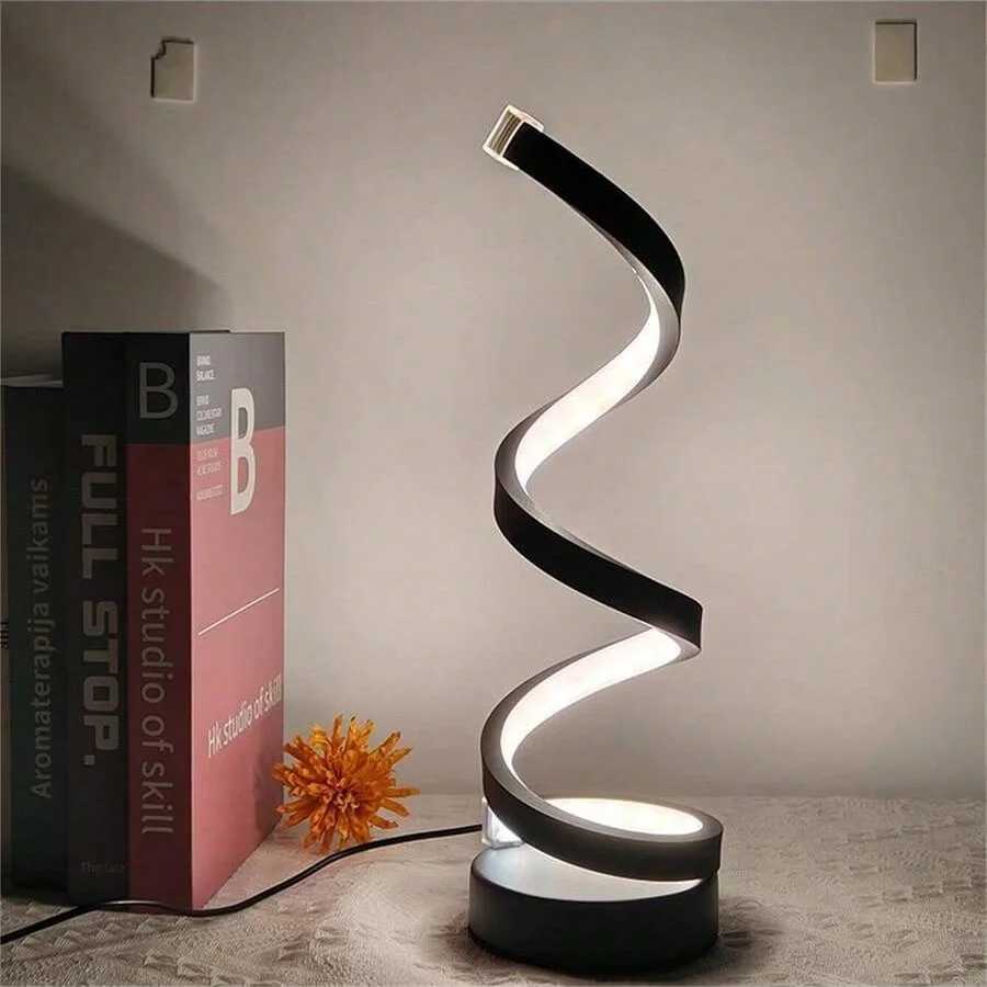 1pcs bedroom bedside lamp 3way dimmable touch light USB power supply modern simple dimmable spiral bedside lamp C251115