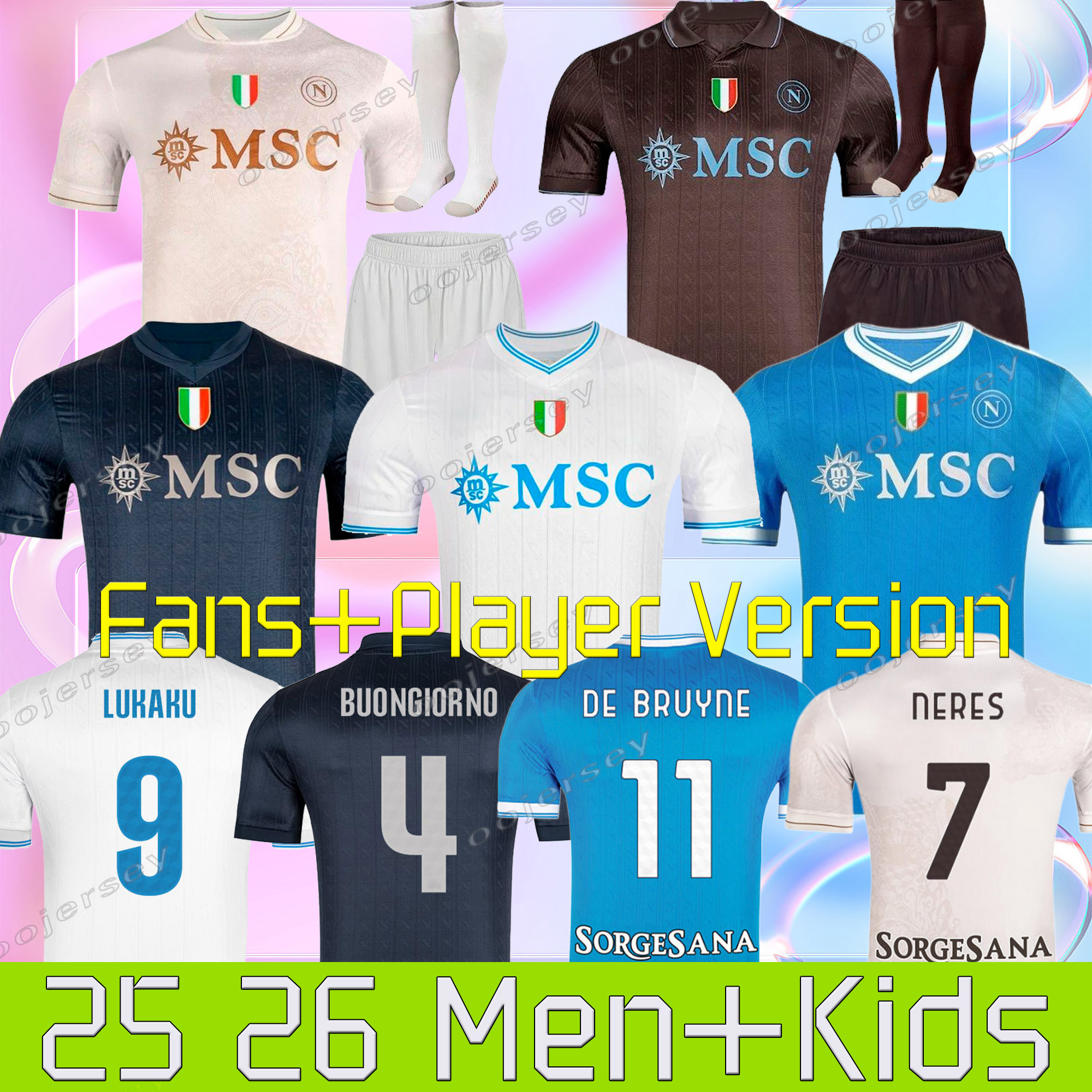25 26 napoli soccer jerseys Maglia Naples 2025 2026 ZIELINSKI ANGUISSA OLIVERA McTOMINAY KIDS FOOTBALL SHIRT OSIMHEN LOZANO Napoli Maillots de foot