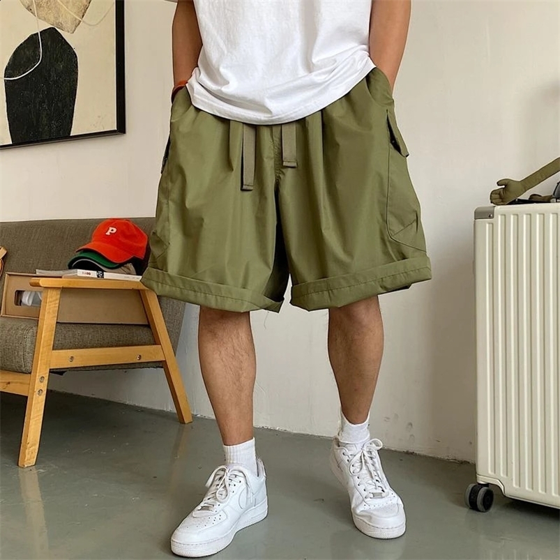 Summer Handsome Big Pocket Workwear Shorts Fashion Mens Large Size Causal Loose Hip-hop Thin Five-point Pants Male Clothes 250117