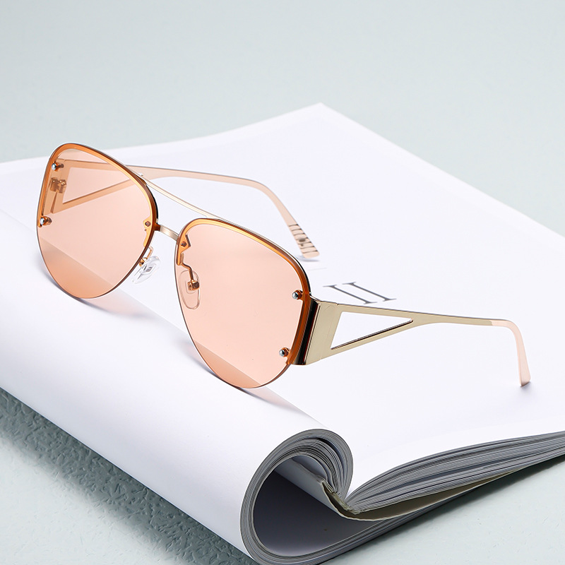 Designer Sunglasses For Men Women Retro Half Frame Sunglasses Fashion UV400 Protection Sunglasses Luxury Polarized Goggle Pilot Metal Frame Square Eye